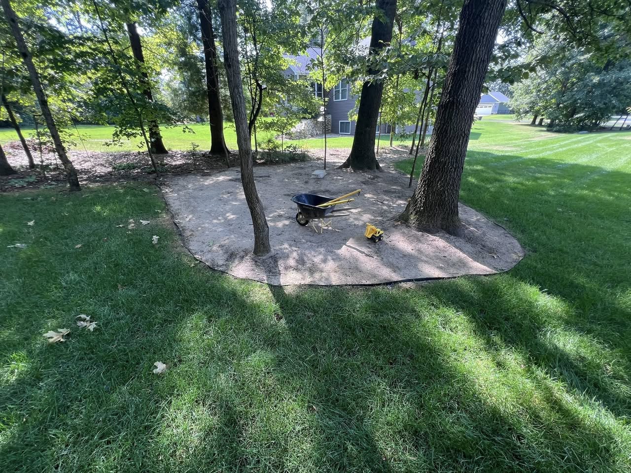Beautifully maintained lawn with perfect stripes